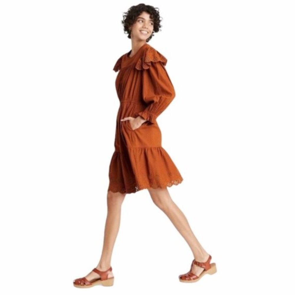 Universal Thread Long Sleeve Ruffle Dress M - Picture 2 of 8